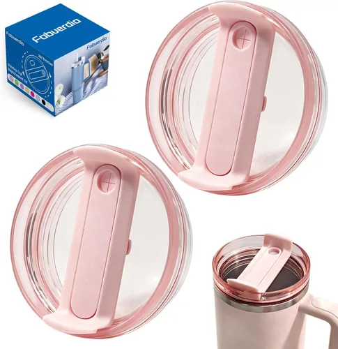 Miniatura 17 de Tapa de repuesto para vaso de 40 onzas compatible con Stanley Quencher, paquete de 2 fundas transparentes a prueba de derrames para accesorios