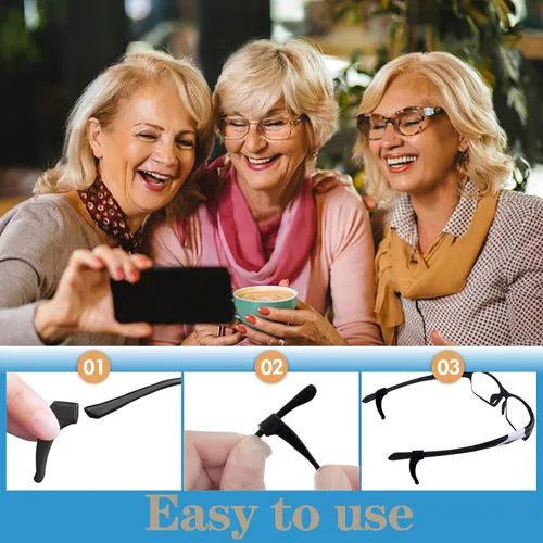 Miniatura 2 de Ganchos antideslizantes de silicona para lentes de sol, 20 pares (10 negros y 10 blancos), perfectos para actividades al aire libre y deportes