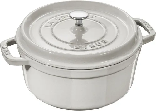 staub La Cocotte Redondo 40501-412 Pico Cocotte Campagne redondo 9.4 pulgadas (9.4 in) Grande, fundición ambas manos, olla esmaltada, compatible con