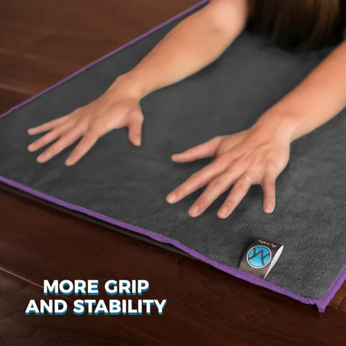 Miniatura 5 de Toalla de yoga de microfibra antideslizante para esterilla de yoga, toalla de yoga caliente para sudor y agarre, 24 x 72 pulgadas