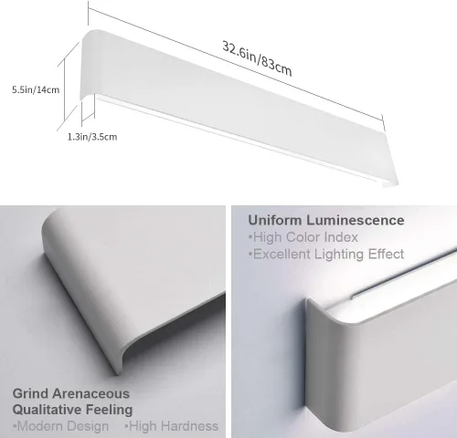 Miniatura 6 de Aipsun Luz de tocador LED moderna mate blanca de 15.75 pulgadas hacia arriba y hacia abajo para accesorios de iluminación de pared de baño