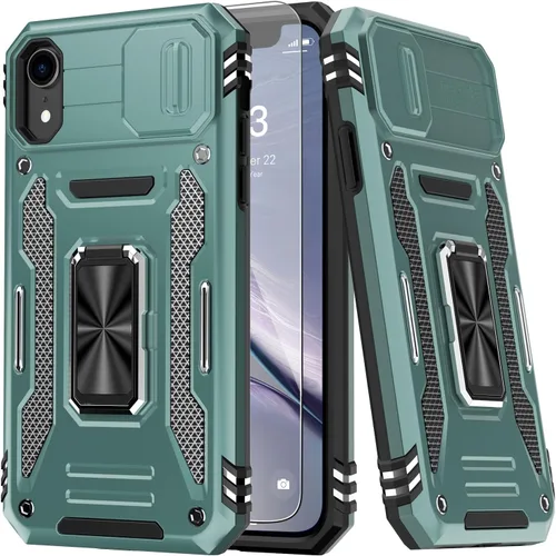 Miniatura 12 de MERRO Funda para iPhone 13 Pro con protector de pantalla, protección de cámara deslizante, funda resistente de grado militar con soporte magnético