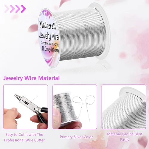 Miniatura 2 de Alambre de cobre de calibre 12 de alta calidad, alambre de metal flexible de 32.8 pies con alicates 4 en 1 para fabricación de joyas, diseño floral