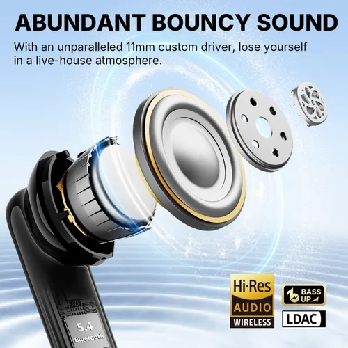 Miniatura 3 de EarFun Air Pro 4i Auriculares inalámbricos con cancelación de ruido, sonido de alta resolución con LDAC, 6 micrófonos AI ENC Clear Call, 40 horas