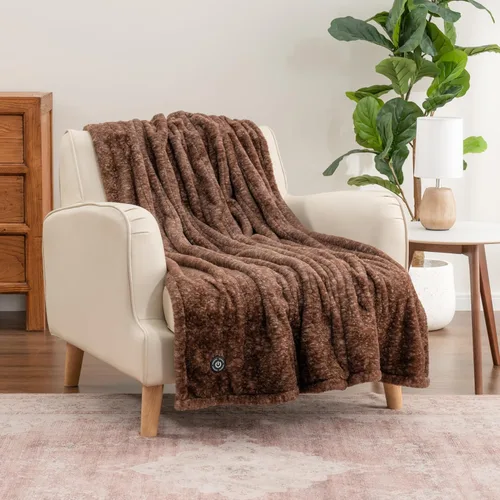 Miniatura 5 de Manta eléctrica Berkshire Blanket: manta térmica reversible de Grace Fur a Loftmink con 4 niveles de calor, manta eléctrica de calentamiento rápido