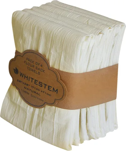 Miniatura 12 de Toallas de saco de harina, toalla de té para manualidades, toalla de cocina, toallas de secado de platos, toalla de algodón en blanco para bordado