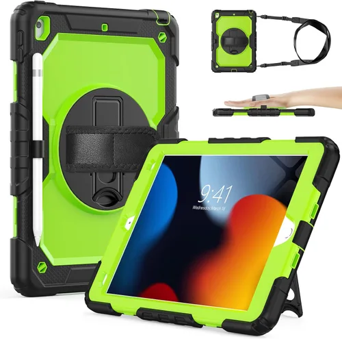Miniatura 13 de SIBEITU Funda compatible con iPad de 9ª/8ª/7ª generación con protector de pantalla para bolígrafo, funda para iPad de 10.2 pulgadas, funda