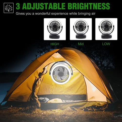 Miniatura 6 de Ventilador de refrigeración recargable para autocaravana, ventilador de escritorio portátil de 4 velocidades, diámetro: 5.5 pulgadas, ventilador