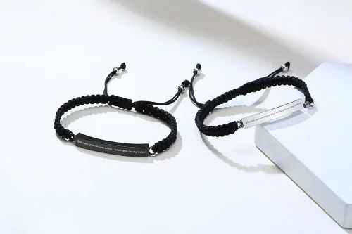 Miniatura 48 de Pulsera de urna personalizada para cenizas, recuerdos de joyería de cremación para mujeres y hombres, pulsera ajustable de cuerda tejida hecha a