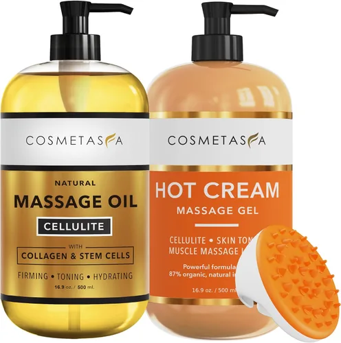 Miniatura 11 de Aceite de masaje para celulitis y crema caliente, aceite y gel para celulitis 100% natural, altamente absorbente, reafirma, tonifica, tensa e