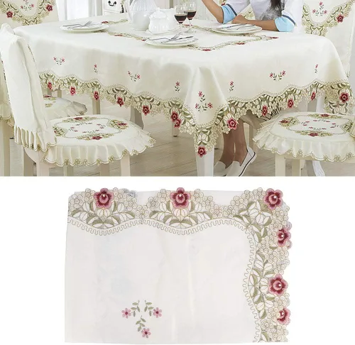 Miniatura 3 de Mantel a prueba de polvo, mantel rectangular, mantel de estilo europeo para decoración de mesa de comedor y cocina (S), mantel rectangular, mantel a