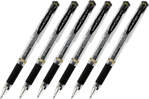 Pluma de punta rodante Uni-Ball Signo UM-153, tinta de gel, con Punta amplia, de 1.0 mm, paquete de 3 unidades, Tinta negra