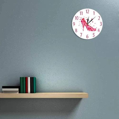 Miniatura 8 de The Geeky Days Reloj de pared con estampado de pétalos de rosa rosa con tacón alto y silencioso, arte de pared para mujer, dormitorio, femenino