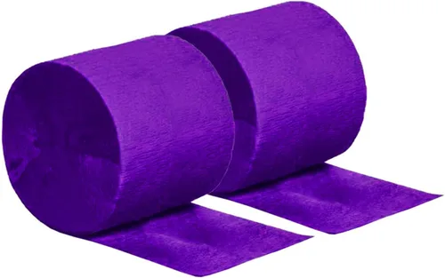 Miniatura 3 de Serpentinas de papel crepé morado para fiestas, 6 rollos, 1.77 pulgadas x 82 pies