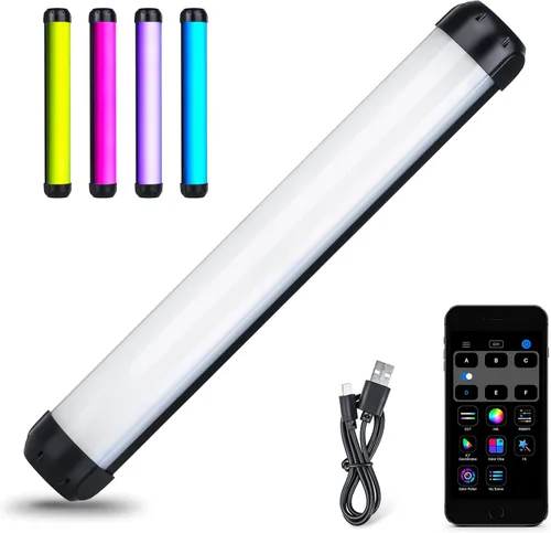 Varita de luz de mano, tubo de luz RGB K21, control por aplicación, 2500K-8500K, varita de luz LED para pintura de luz nocturna, fotografía, video,