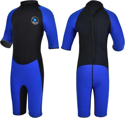 Miniatura 10 de Traje de neopreno de 3 mm para niños, niñas, niños pequeños y jóvenes; traje de baño completo térmico para agua fría; cremallera en la espalda