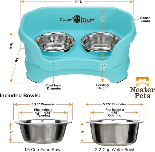 Miniatura 6 de Neater Pet Brands Neater Feeder Deluxe Cuencos para Perros Elevad os a Prueba de Derrames para Perros Pequeños Menos de 19 lbs, Fabricado en EE.UU.