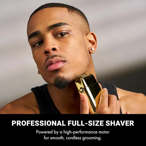 Miniatura 2 de BaBylissPRO METALFX Double Foil Shaver, Handheld Electric Razor for Travel, Portable Cordless Close Face Shaver for Head, Beard, & Neck