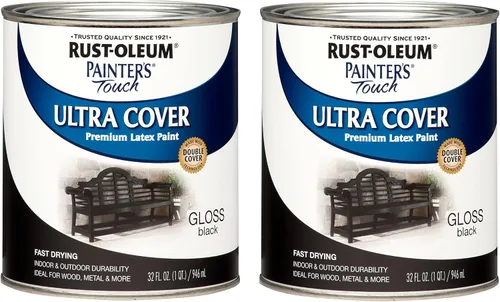 Miniatura 19 de Rust-Oleum Brush On Paint 224430T Painter's Touch - Pintura de látex, cuarto de galón, imprimación blanca plana acrílica, 32 onzas líquidas