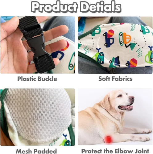 Miniatura 3 de Protector de codo para perro, coderas con almohadilla de malla para perros medianos y grandes para evitar lamer heridas (automóvil, 4XL)