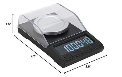 Miniatura 10 de Báscula digital de joyería, 3.53 oz/0.001 G LCD, mini báscula electrónica de joyería en quilates, equilibrio de laboratorio, oro, plata, diamante