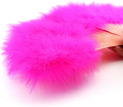 Miniatura 7 de Shekyeon Abanico de plumas de Marabou estilo años 20, estilo vintage, plegable, ventilador de mano para espectáculos de baile de disfraces, Verde