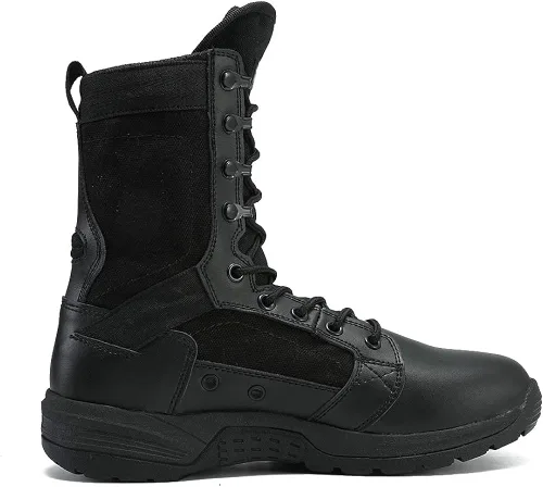 Miniatura 8 de IODSON Botas de combate ultraligeras para hombre, botas militares transpirables, zapatos de entrenamiento de fuerza especial, botas tácticas, botas
