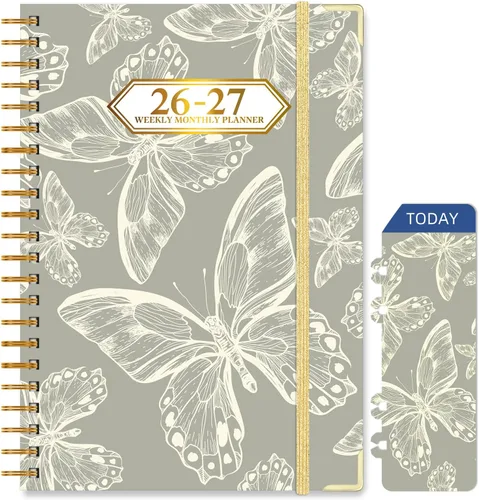 Miniatura 20 de 2026-2027 Planner, Jul.2026-Jun.2027 Planner Weekly and Monthly 6.25"x8.5" with Page Tabs, Calendar Hardcover with Inner Pocket, Elastic Band