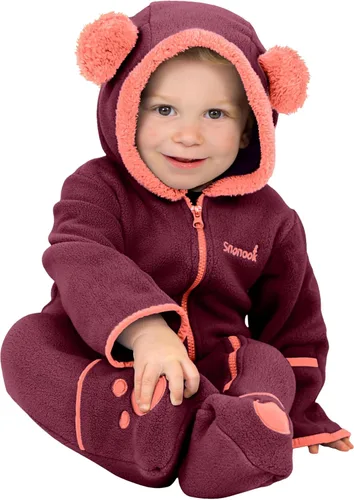 Snonook Body de forro polar para bebé, traje de invierno para bebés y niños con capucha de forro polar y mitones