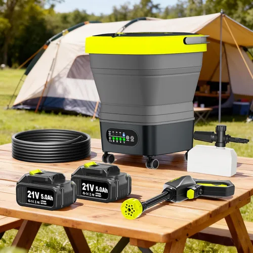 Miniatura 8 de LITEKON Lavadora a Presión Portátil Inalámbrica, Máx 750PSI, Batería 2x5.0Ah, Eléctrica de 4 Presión Ajustable con Tanque de 4.5Gal, Manguera