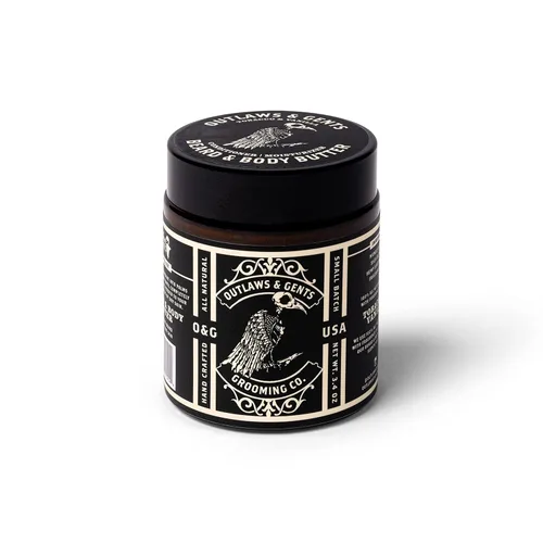 Miniatura 8 de Outlaws and Gents Grooming Co. Mantequilla para barba y cuerpo – Hidratante natural con aroma de piel de cedro para hombres – Hidrata profundamente