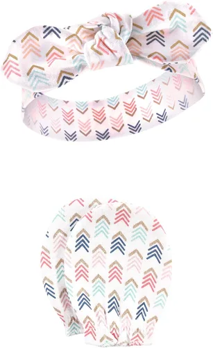 Miniatura 99 de Hudson Baby Conjunto de diadema de algodón y manoplas para rascar para bebé
