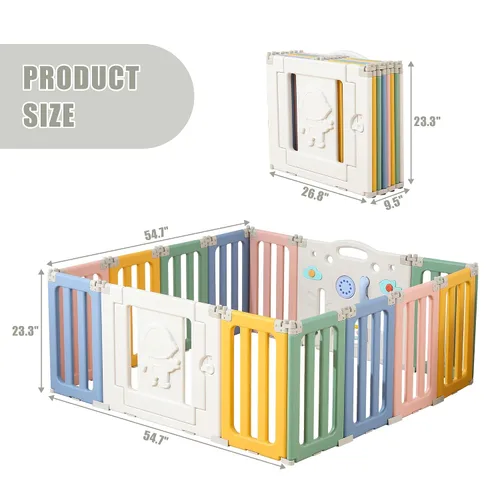 Miniatura 7 de Bestgame Corralito para Bebés, Corralitos Plegables para Bebés y Niños Pequeños, 14 Paneles Corralito Extra Grande para Bebés, Valla Portátil