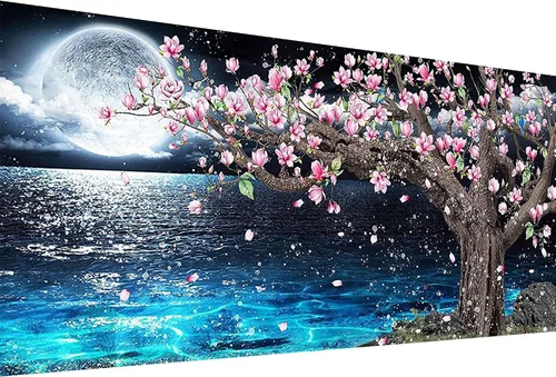 YALKIN Kits de pintura de diamantes cuadrados 5D para adultos, noche de verano, kits de arte de diamantes grandes, kit de pintura de diamante de