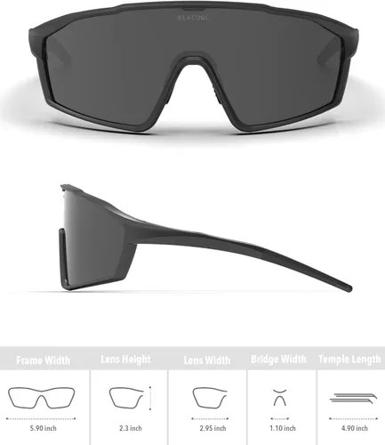 Miniatura 4 de BEACOOL Gafas de sol polarizadas deportivas de ciclismo para hombres y mujeres, UV400, gafas de sol de béisbol, TR90, marco para pesca, correr