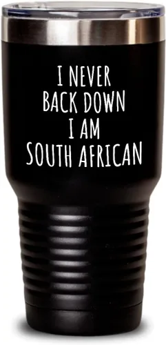 Miniatura 7 de I Never Back Down I'm South African Tumbler Funny South Africa Gift For Men Women Strong Nation Pride Quote Gag Joke Insulated Cup With Lid Black 20
