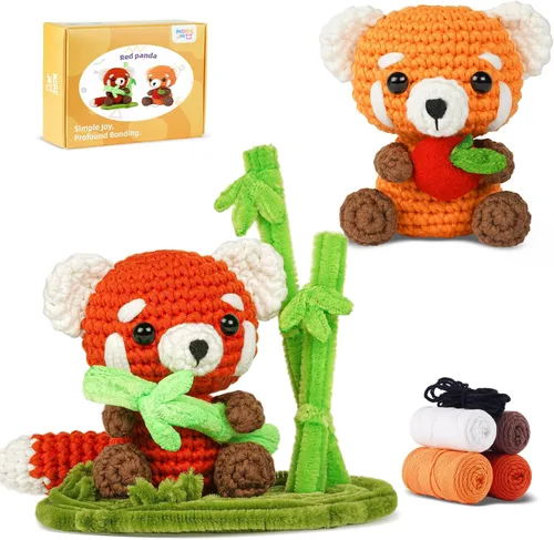 Miniatura 11 de Kit de ganchillo MOREJMTT para principiantes, kit de tejer, equipado con videotutoriales paso a paso, kits de ganchillo para adultos y jóvenes, kit