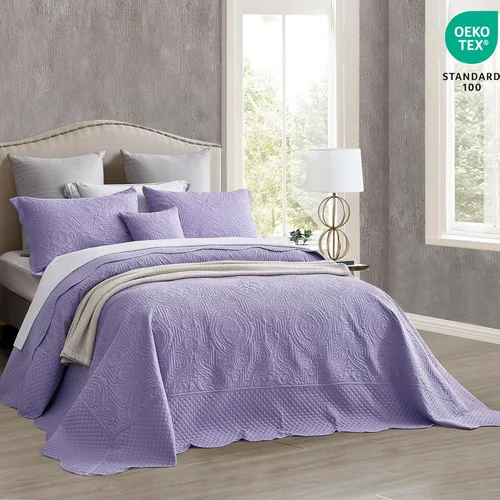 Miniatura 2 de HZ & HY Colcha extragrande King de 128 x 120 pulgadas, extra ancha, juego de ropa de cama ultrasónica, edredón ligero y delgado, reversible, 5