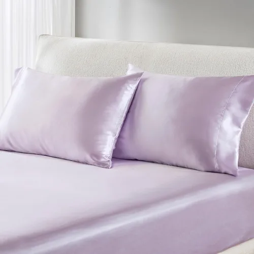 Miniatura 44 de Madison Park Essentials Juego de 2 fundas de almohada de satén para cabello y piel, lujosamente suave, sedosa con brillo natural, fresca al tacto
