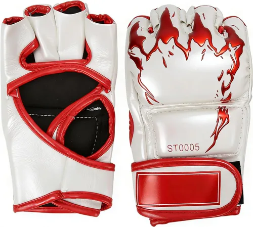 Miniatura 10 de Guantes de MMA, guantes profesionales de MMA sin dedos, de piel sintética, saco de boxeo Sanda, guantes de boxeo para saco de boxeo Sparring Muay