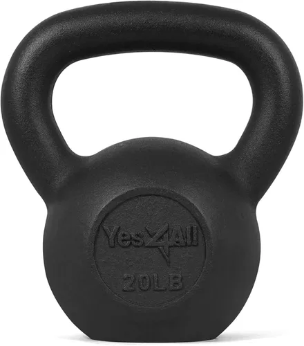 Miniatura 10 de Yes4All Pesa rusa de hierro fundido, pesas rusas para entrenamiento de fuerza 5-80 libras (5, 10, 15, 20, 25, 30, 35, 40, 45, 50, 60, 70, 80 libras)