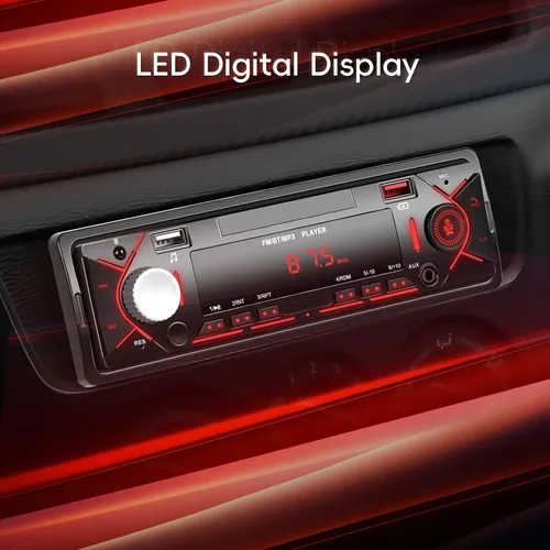 Miniatura 7 de Estéreo de coche de un solo DIN con Bluetooth 5.0 manos libres Llamadas Digital Receptor estéreo para coche Radio FM Reproductor MP3 Sistema