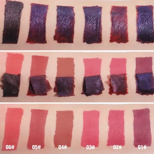 Miniatura 6 de evpct Tintas de labios que se despegan de color rojo mauve profundo con pinza, lápiz labial líquido mate de larga duración, resistente al agua