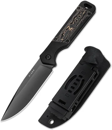 Miniatura 10 de Kizer Militaw Cuchillo de hoja fija con funda, cuchillo de campamento Nitro V Blade con mango G10 y Micarta, cuchillos EDC de hoja fija para hombres