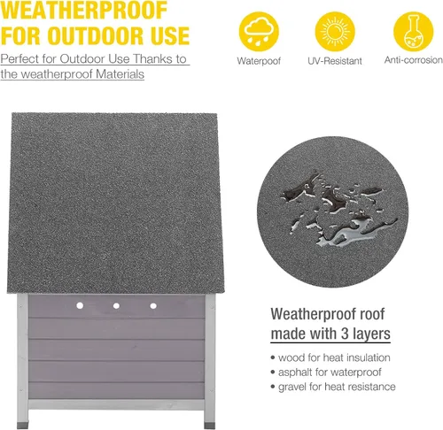 Miniatura 5 de Cat House - Casa para gatos con cortina para gatos con aislamiento, techo resistente a la intemperie (cubierta individual)
