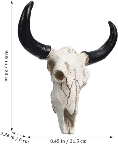 Miniatura 4 de SEWACC Decoración de calavera para Halloween, diseño de calavera de vaca, resina, decoración de pared de animales, colgante colgante, manualidades