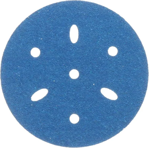 Miniatura 9 de 3M 3M-36142 Hookit disco abrasivo azul multi-agujero, 3" 80 Grado