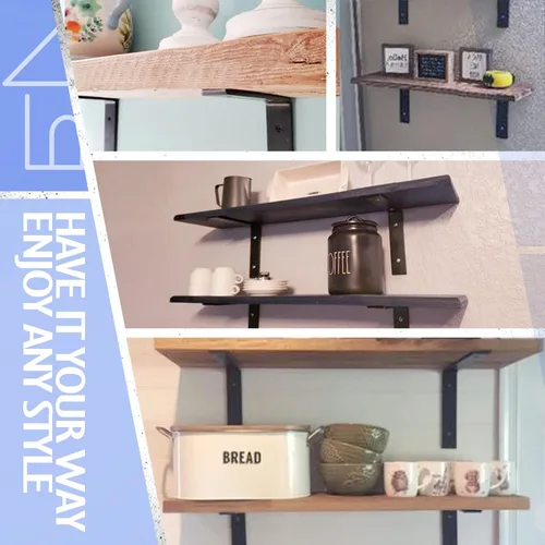 Miniatura 6 de CLT Soporte de Estante Negro, 12" X 5" Un Cuarto de Pulgada (1/4") de Grosor - Carga Máxima: 440 lb Rústico Industrial Moderno Granja Resistente