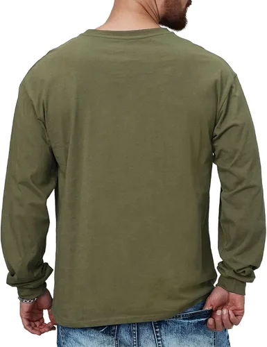 Miniatura 4 de H HYFOL Camisetas gráficas para hombre con la bandera de Estados Unidos de algodón de manga larga patriótica americana cuello redondo camisetas