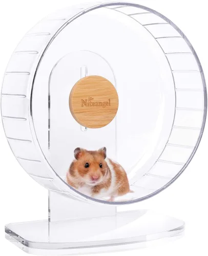 Miniatura 21 de Niteangel - Ruedas de ejercicio supersilenciosas para hámster, con soporte ajustable, para ratones, jerbos u otros animales pequeños